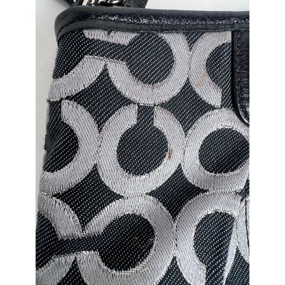 Coach Black Logo Small Canvas Wristlet - Picture 7 of 11